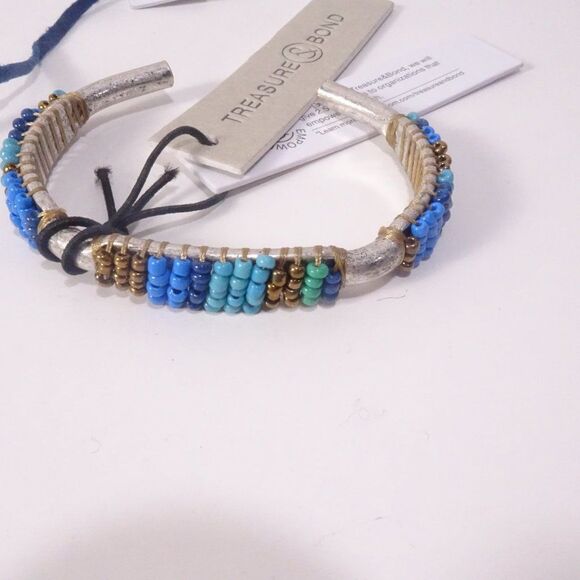 Nordstrom Treasure and bond Stone Choker Beaded Cuff Bracelet NWT 90 - Picture 3 of 9